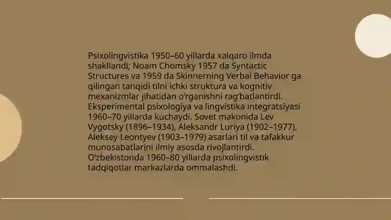 Psixolingvistika vujudga kelishi va lingvistik manbalar 4