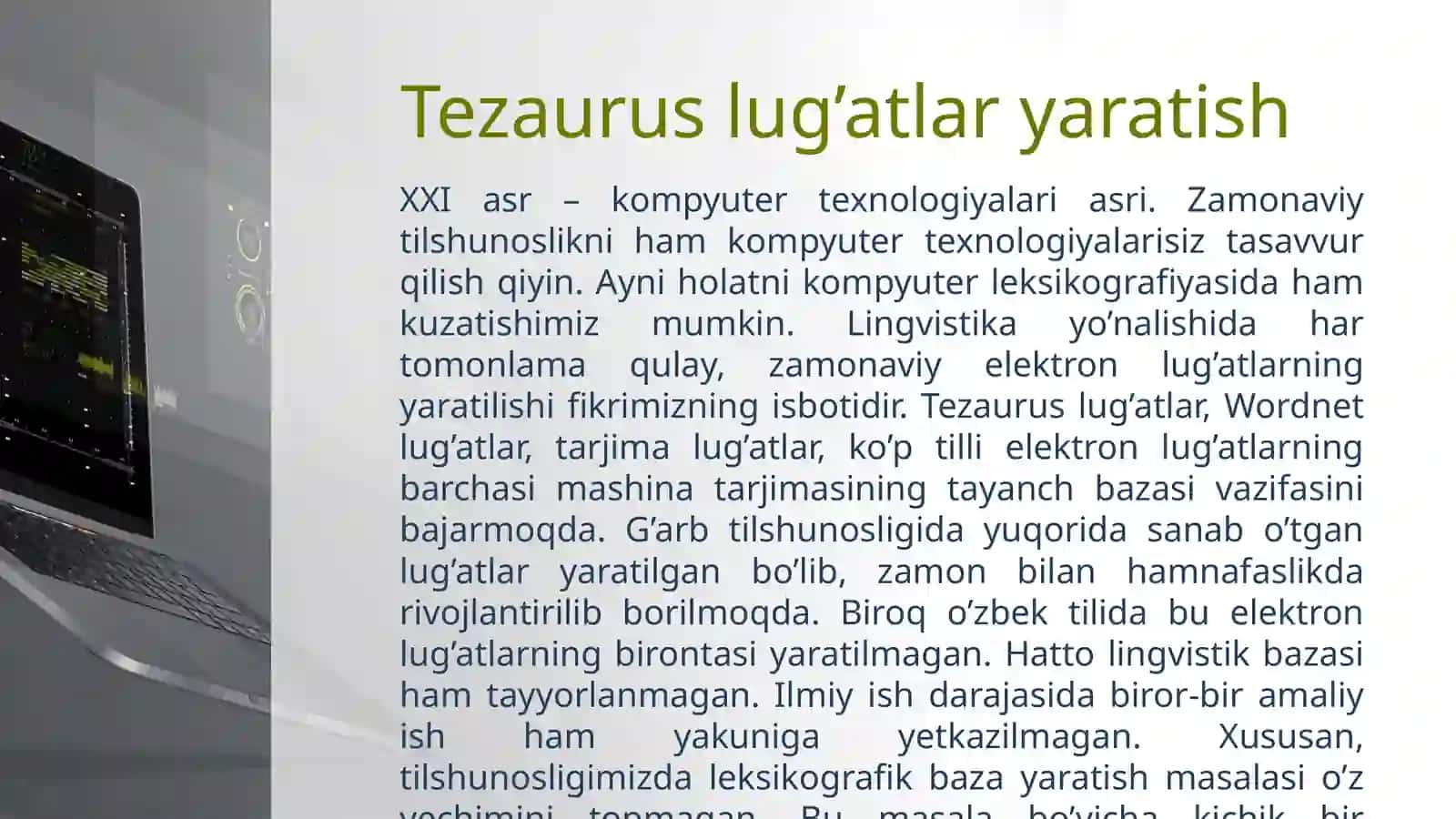 O’zbekcha tezaurus lug’atini yaratish 4