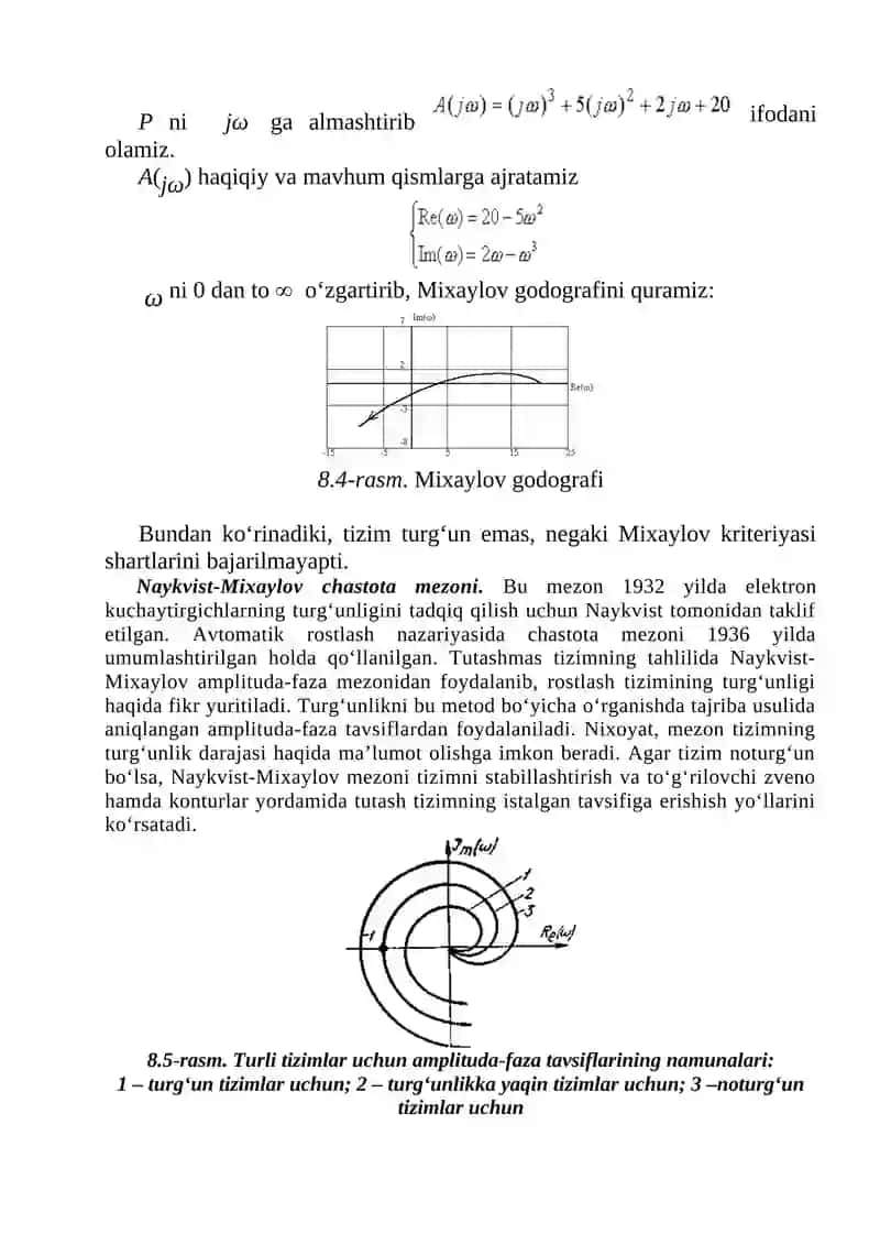 CHIZIQLI AVTOMATIK BOSHQARISH SISTEMALARINING TURG‘UNLIGINI TAHLIL QILISH 4