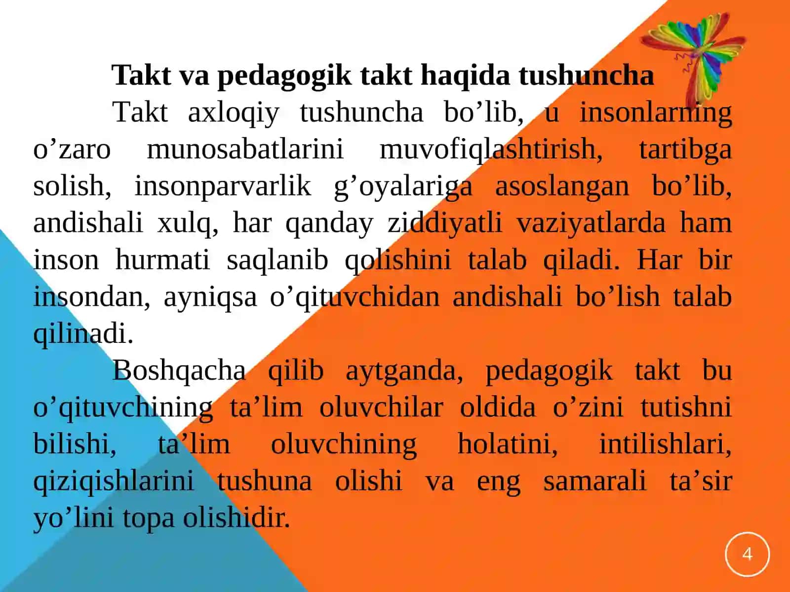 Takt va pedagogik takt haqidatushuncha 4