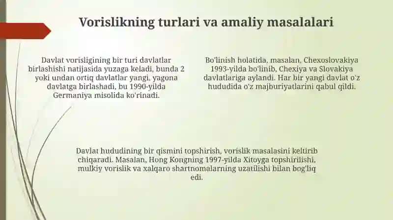 Xalqaro huquqda huquqiy vorislik 4