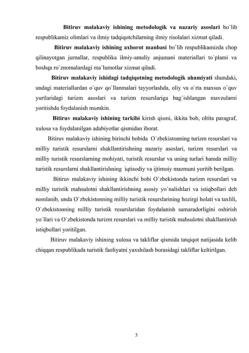 O`zbekistonning turizm resurslari va milliy turistik mahsulotlarni shakllantirish 4