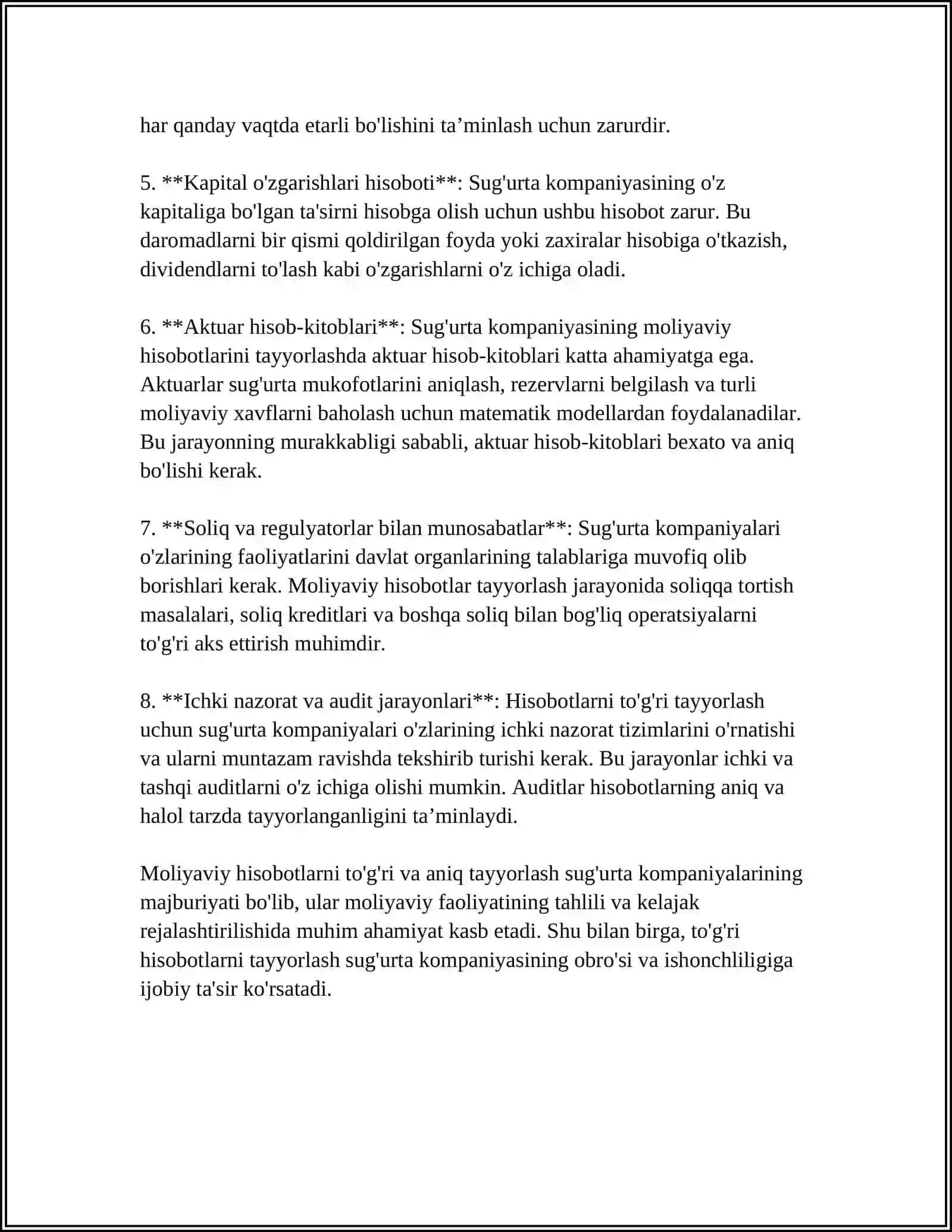 SUG'URTA TASHKILOTLARINING MOLIYAVIY HISOBOTLARI (4-SON) 4