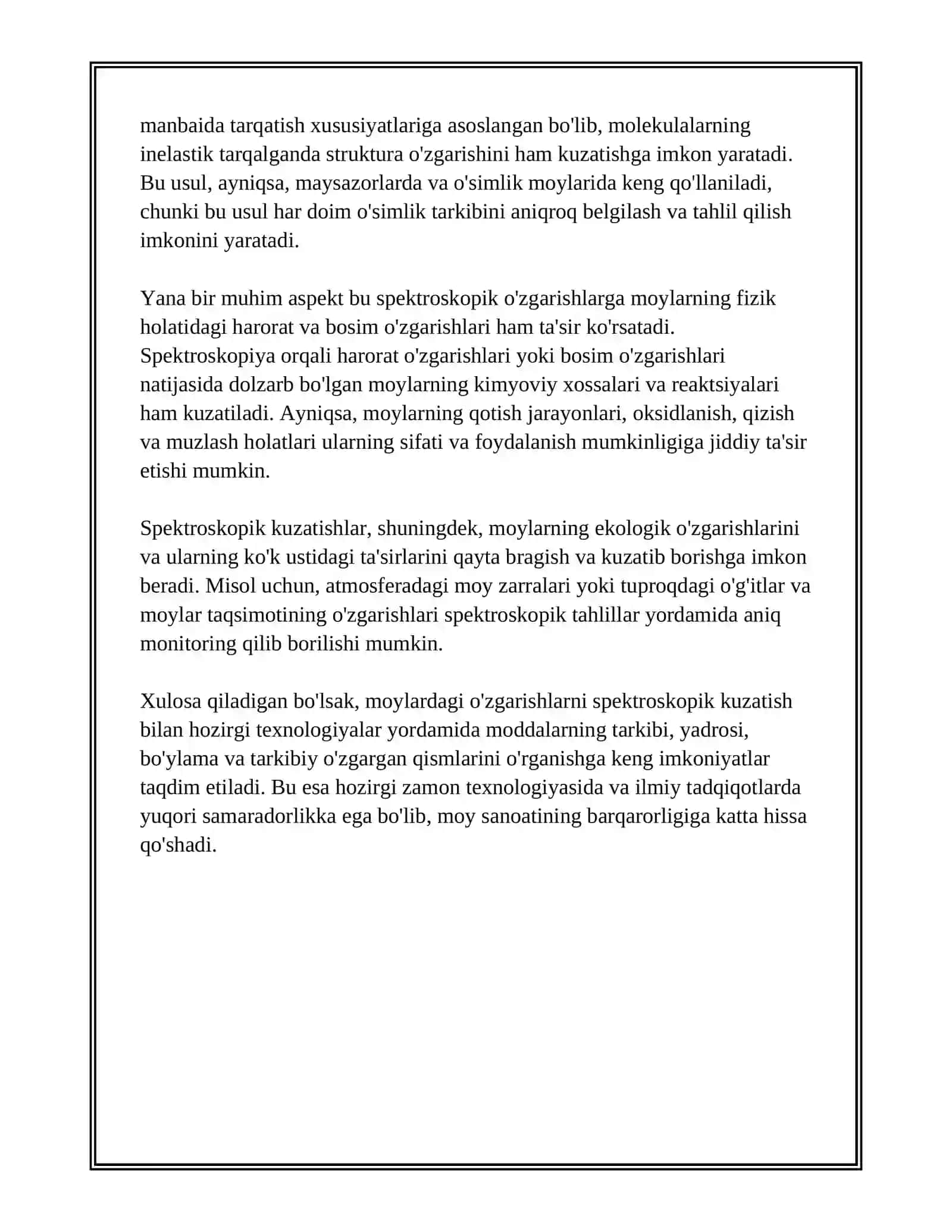 MOYLARDAGI OʼZGARISHLARNI SPEKTROSKOPIK KUZATISH 4