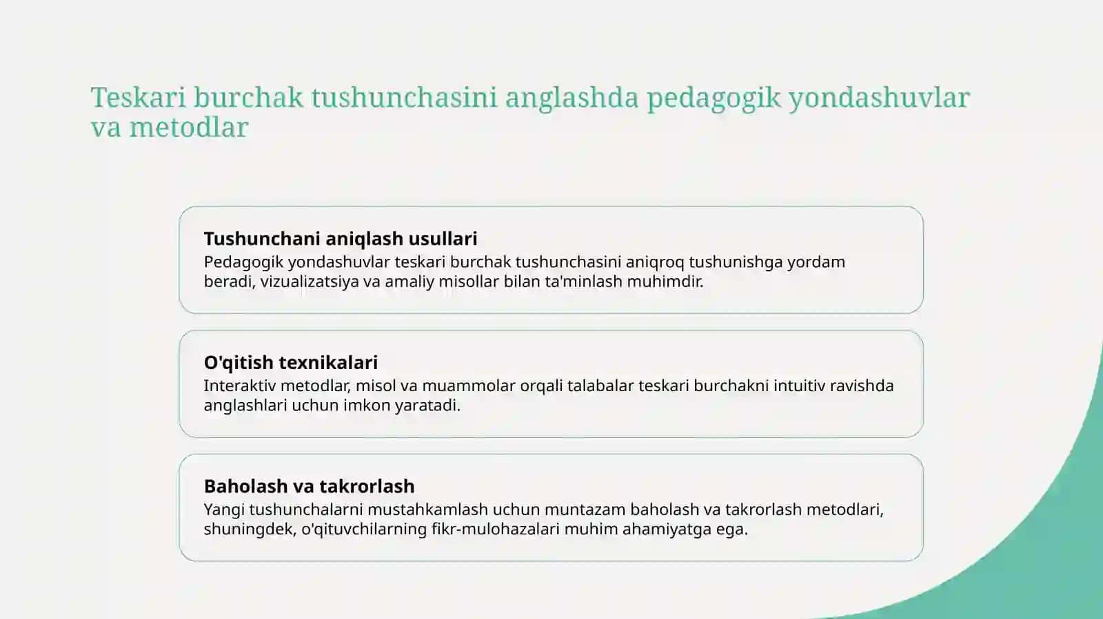Teskari burchakni o'qitish metodikasi 4