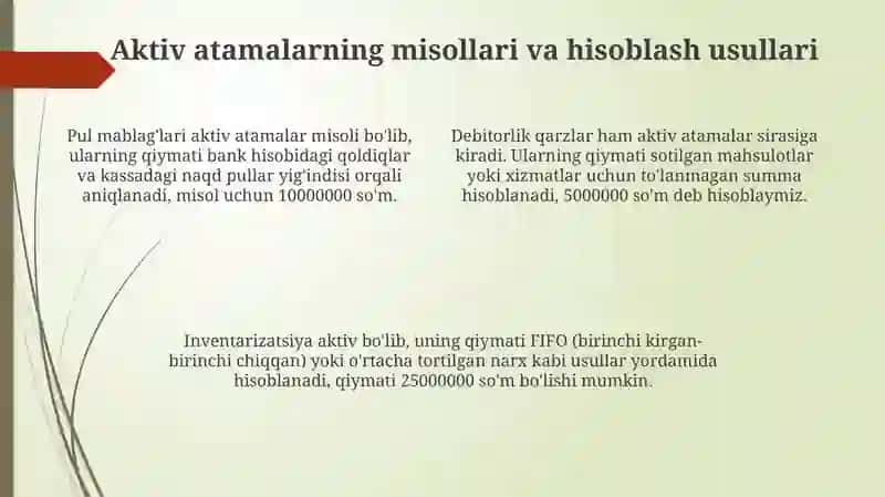 Sohaning faol va nofaol terminlari 4