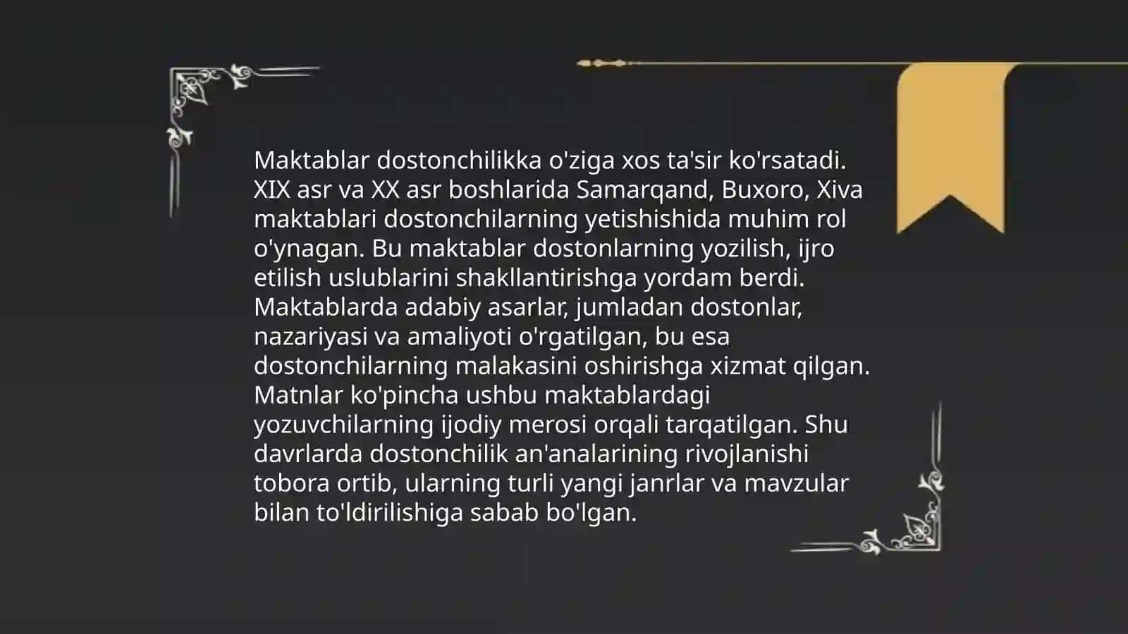 Dostonchilik maktablari haqida 4