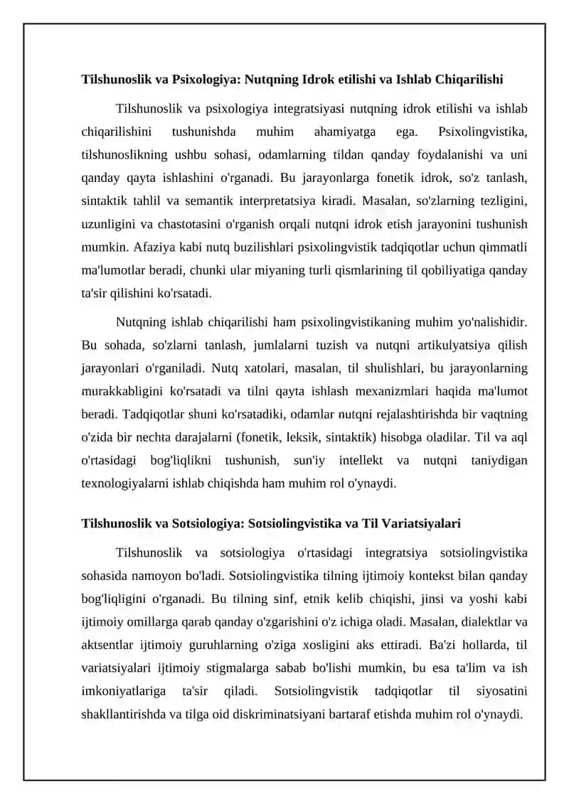 Tilshunoslikning boshqa fanlar bilan munosabati 4