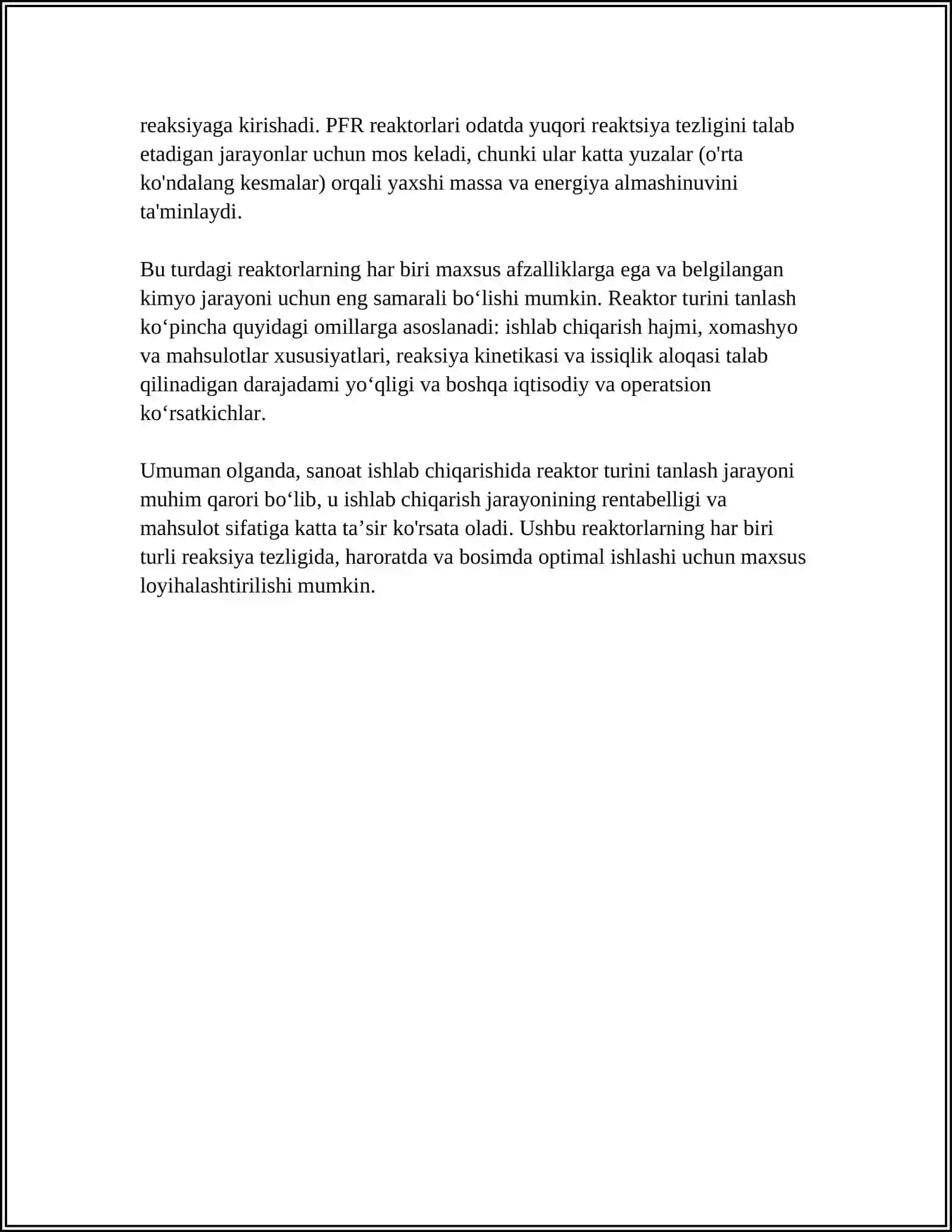 SUYUQ FAZALI JARAYONLAR UCHUN REAKTORLAR 4