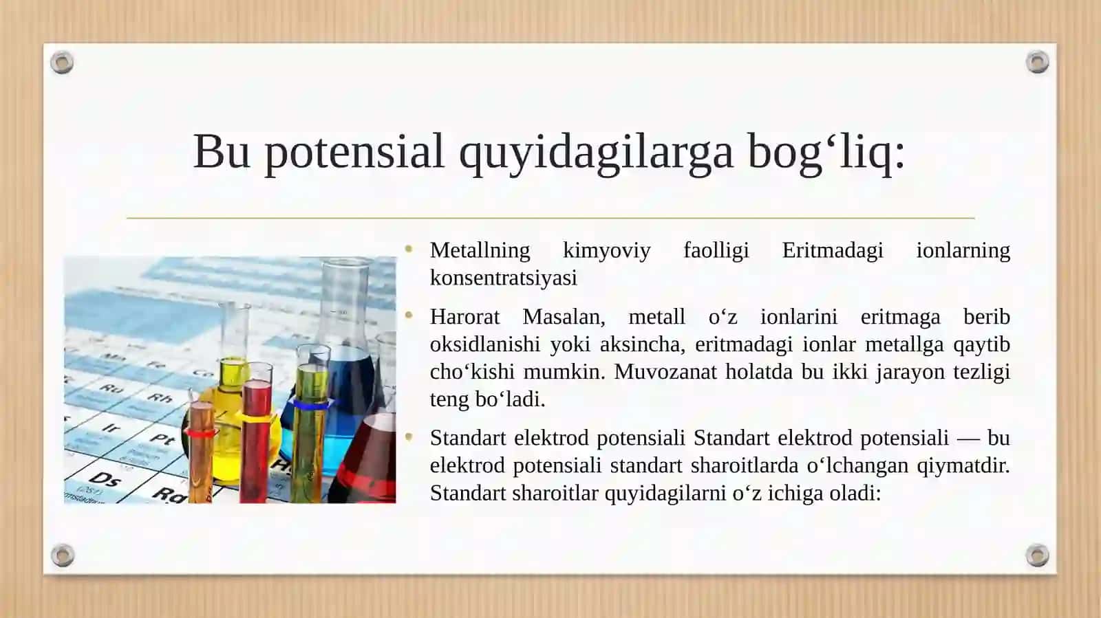 MUVOZANAT VA STANDART ELEKTROD POTENSIALLAR 4