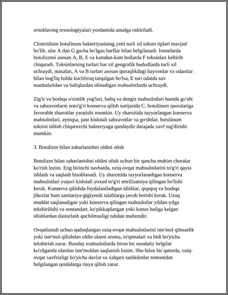 BOTULIZM BILAN ZAHARLANISH HAQIDA 3 TA REJA ASOSIDA MUSTAQIL ISH 4