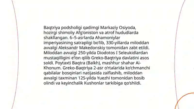 Qadimgi xorazim va Baqtriya podsholigi 4