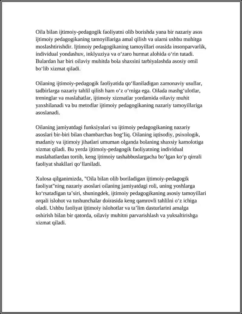 OILA BILAN OLIB BORILADIGAN IJTIMOIY PEDAGOGIK FAOLIYAT 4