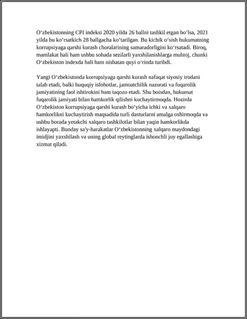 YANGI O‘ZBEKISTON IJTIMOIY-SIYOSIY, IQTISODIY VA MADANIY HAYOTIDA ROʻY BERAYOTGAN OʻZGARISHLARNING XALQARO REYTING VA INDEKSLARDA AKS ETISHI 4