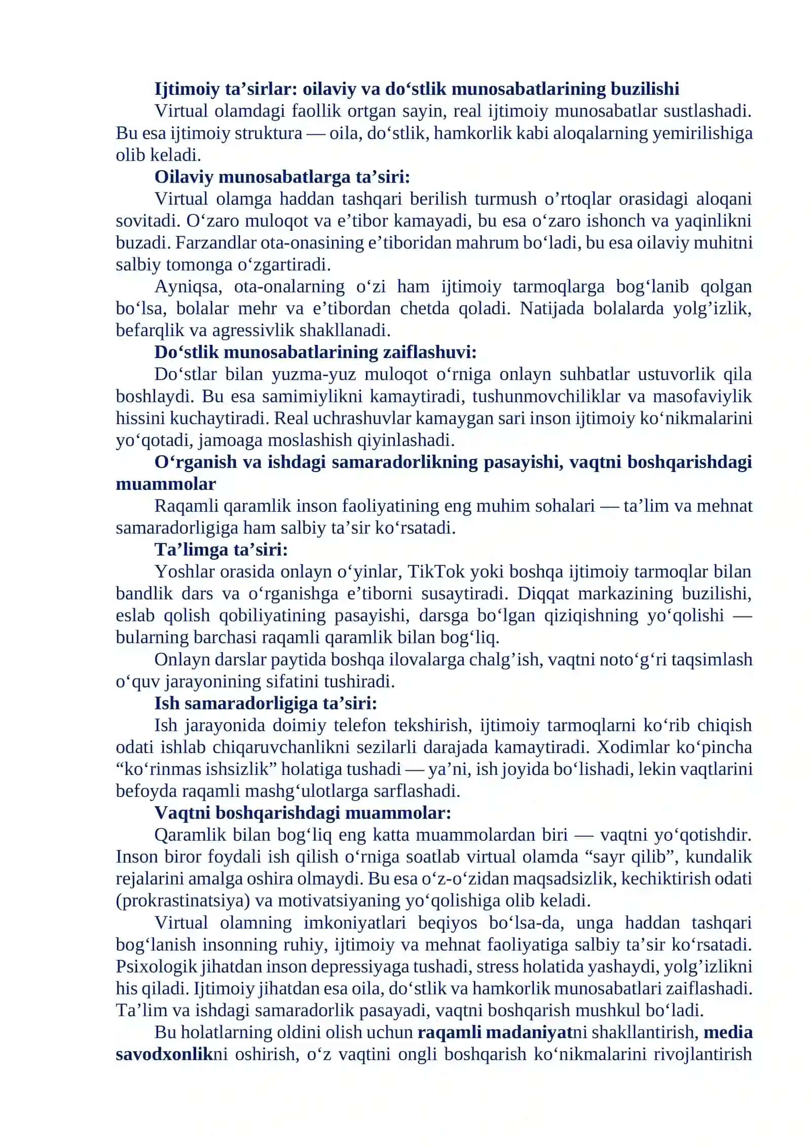 VIRTUAL OLAMNING JOZIBADORLIGIGA QARAMLIK VA UNING OQIBATLARI 4