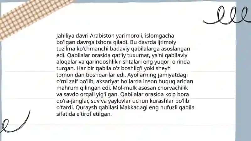 Islom dinining paydo boʻlishidagi ichtimoiy-siyosiy va madaniy sharoitlari 4