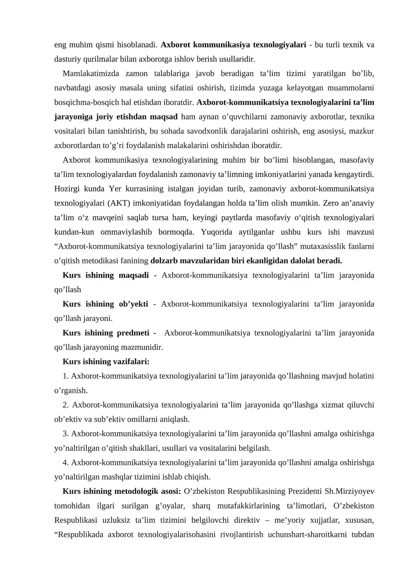 Axborot-kommunikasiya texnologiyalarini ta’lim jarayonida qo’llash 4