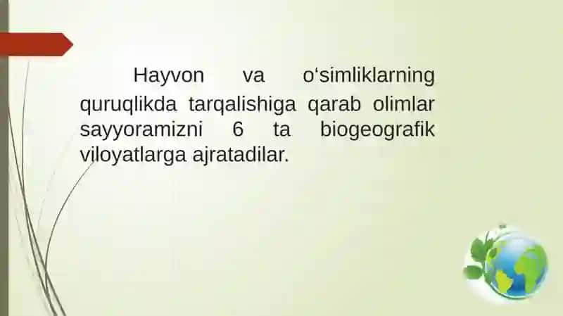 Evolutsiyani isbotlashda biogeografiya fani dalillari 4
