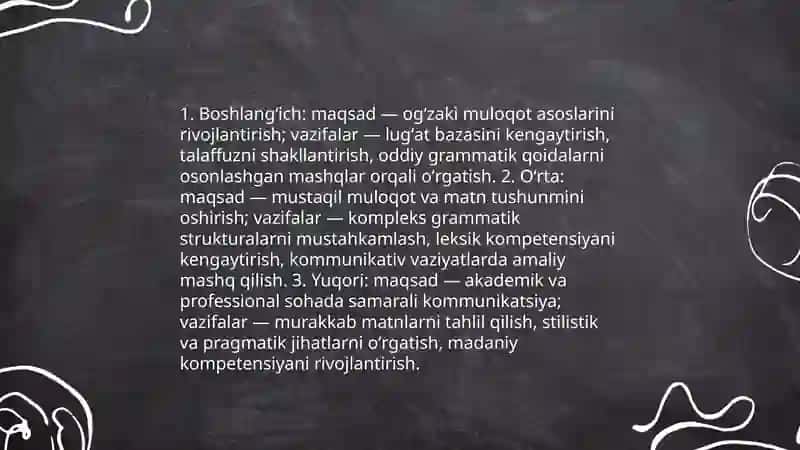 Chet tilini oʻqitish metodikasi 4