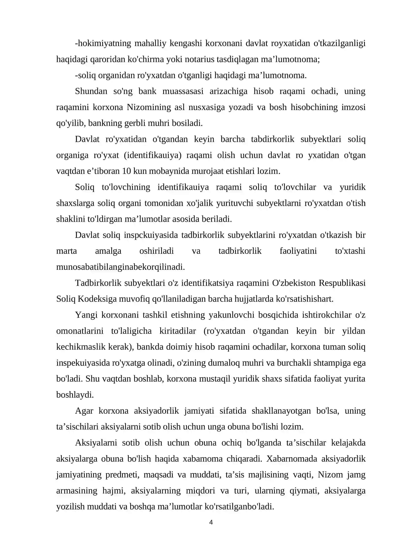 Kоrхоnani tashkil etishning xuquqiy asоslari va tamоyillari 4