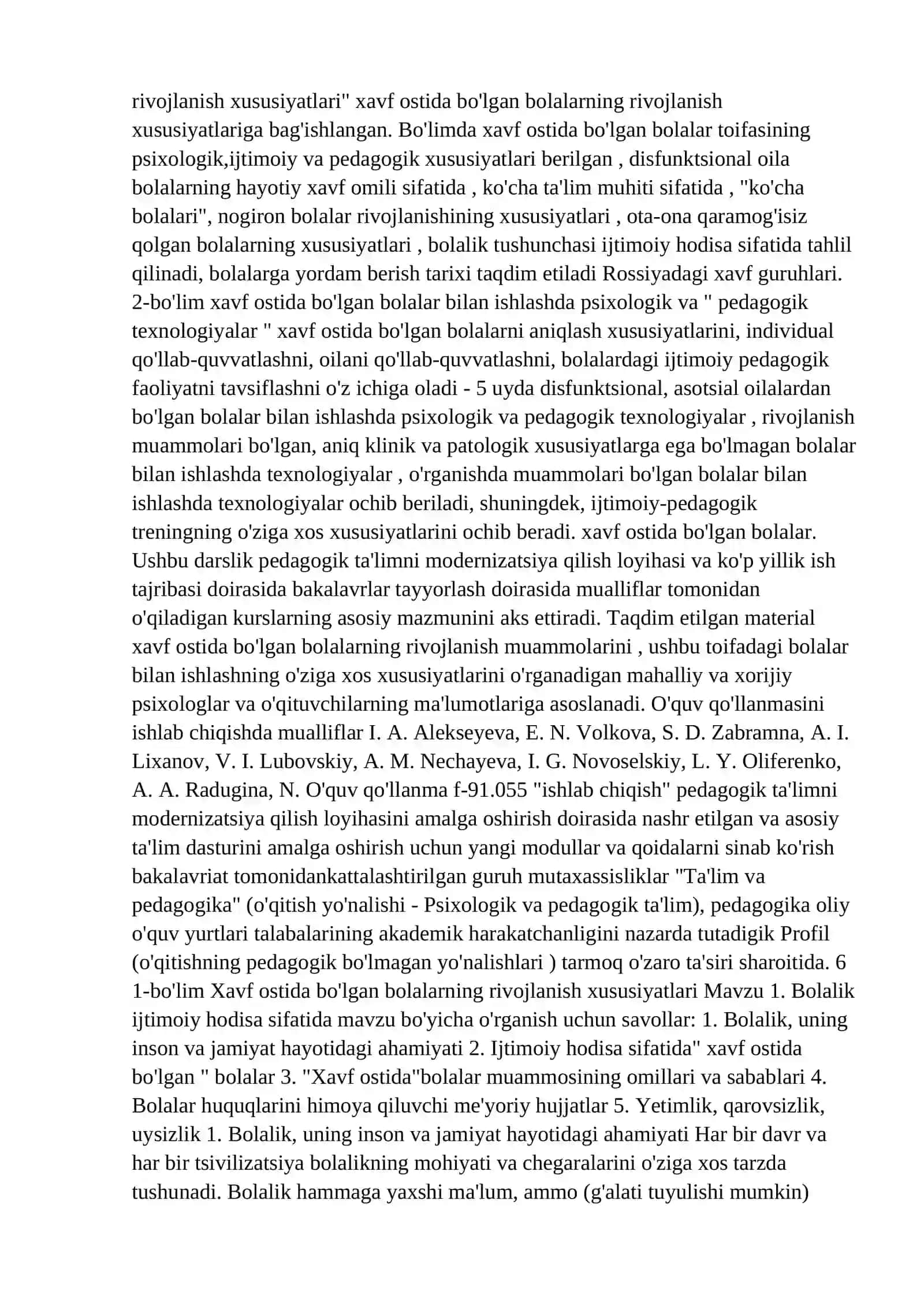 XAVF OSTIDA BO'LGAN BOLALAR: RIVOJLANISH XUSUSIYATLARI, PSIXOLOGIK VA PEDAGOGIK TEXNOLOGIYALAR 4
