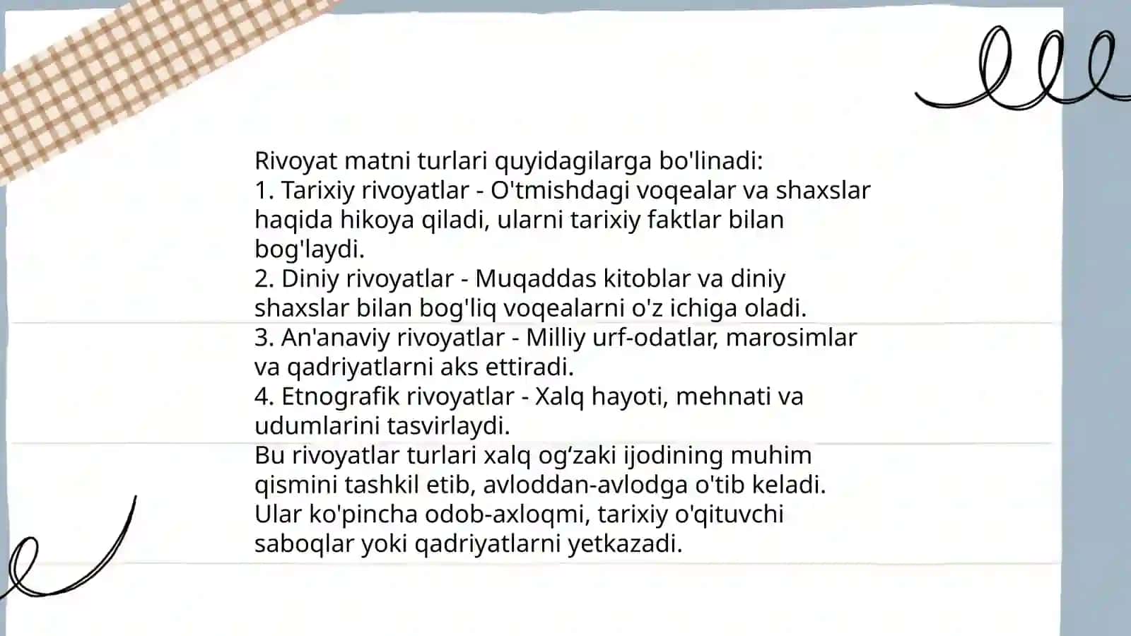 Rivoyat matni va ularni badiiy oʻqish 4