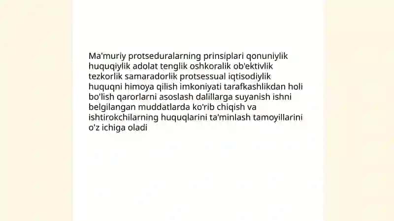 Ma'muriy protseduralar qoidalari 4