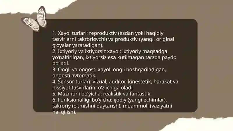 Xayol jarayonlari va xayol turlari 4