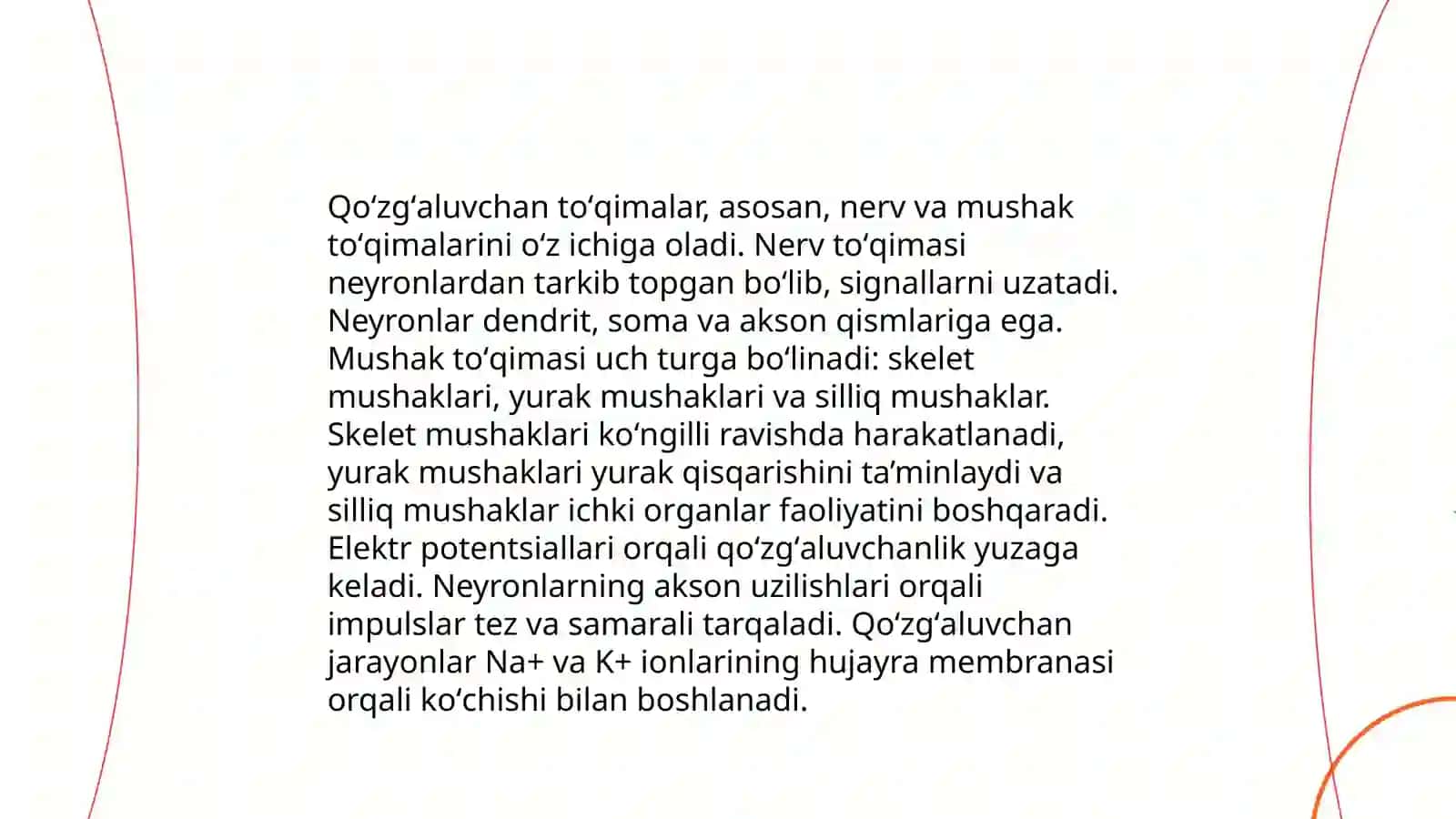 Qoʻzgʻaluvchan toʻqimalarda bioelektrik hodisalar.Tasirlanish qonunlari 4
