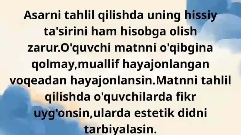 Badiiy asarni tahlil qilish metodikasi 4