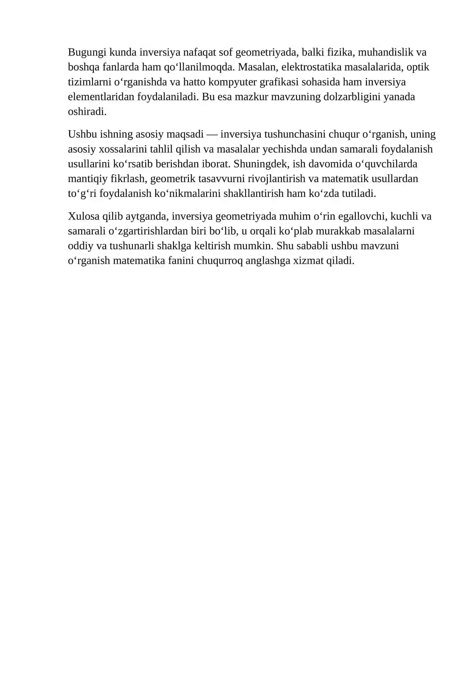 Matematika va informatika ta'lim yo‘nalishi - Inversiya va uning tatbiqlari 4