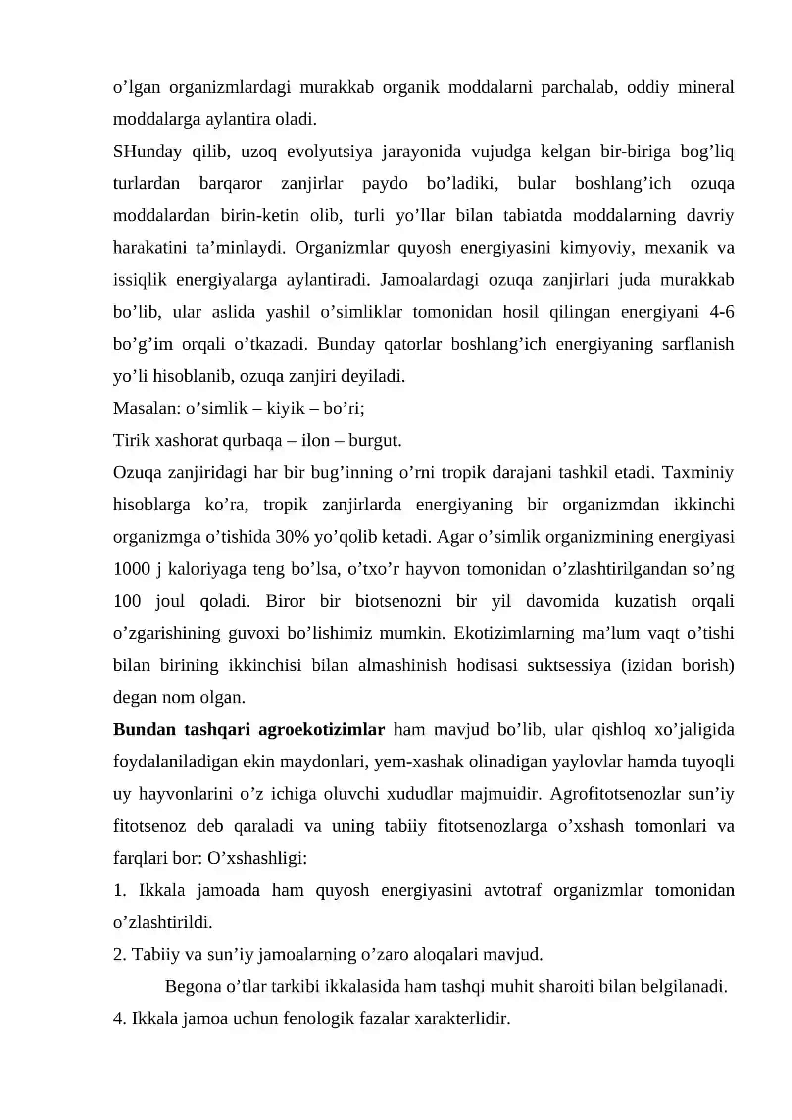 Ekologik tizimlar, muhit va ekologik omillar 4
