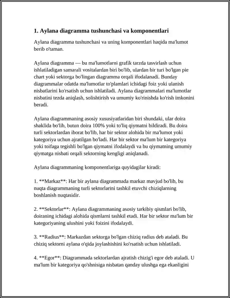 AYLANA SHAKLIDAGI DIAGRAMMALAR HOSIL QILISH VA ULAR USTIDA AMALLAR 4