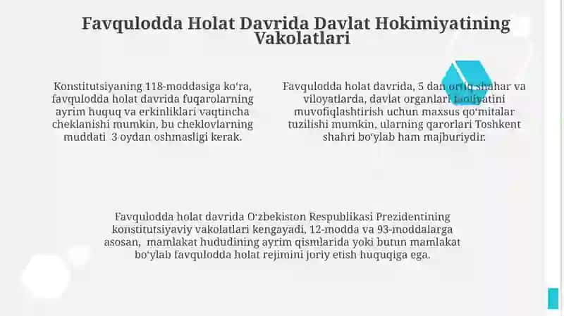 Favqulodda Holat To'g'risidagi Konstitutsiyaviy Qonuni 4