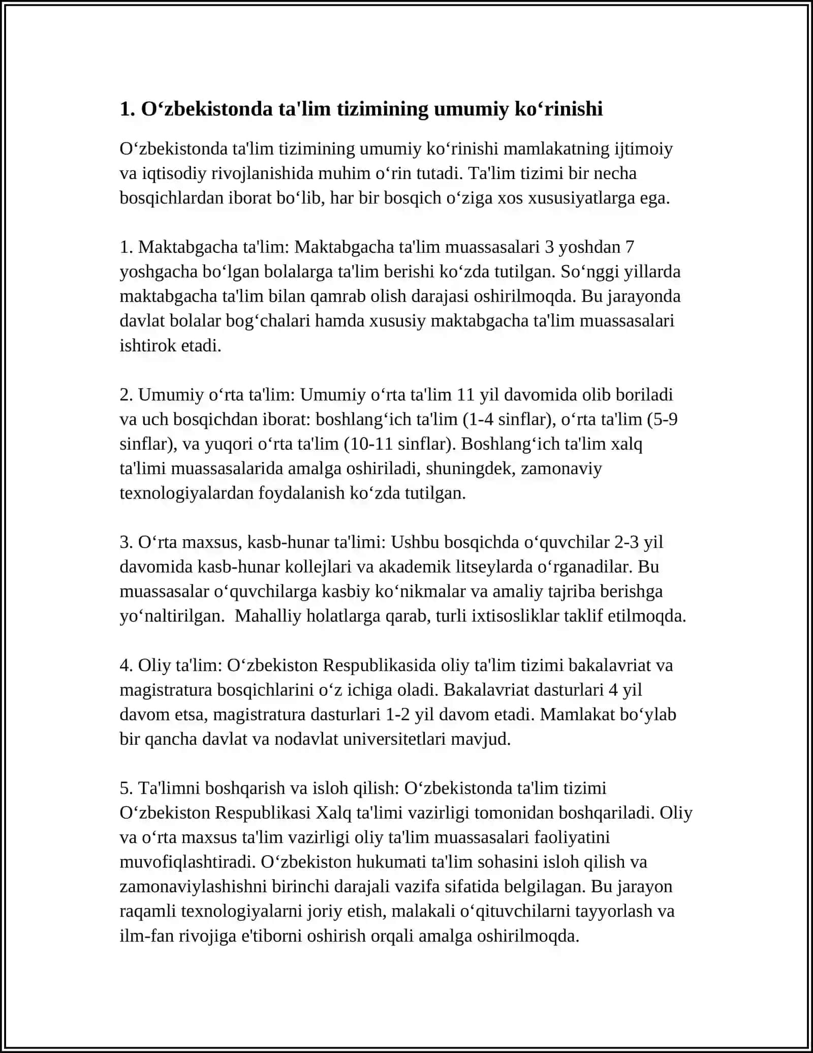 OZARBAYJON TA'LIM TIZIMI VA ALOHIDA TA'LIM EHTIYOJI BO'LGAN BOLALARGA TA'LIM TARBIYA BERISH TIZIMI 4