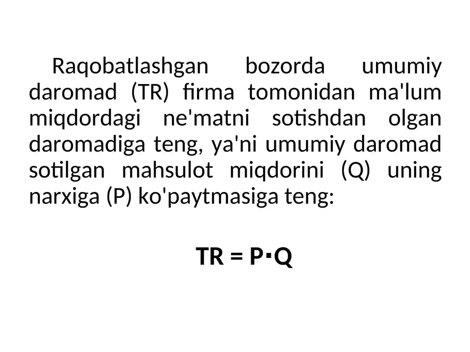 Mukammalraqobatlashgan bozorda,qisqa muddatli oraliqda firma foydasini maksimallashtirish vauning taklifi 4