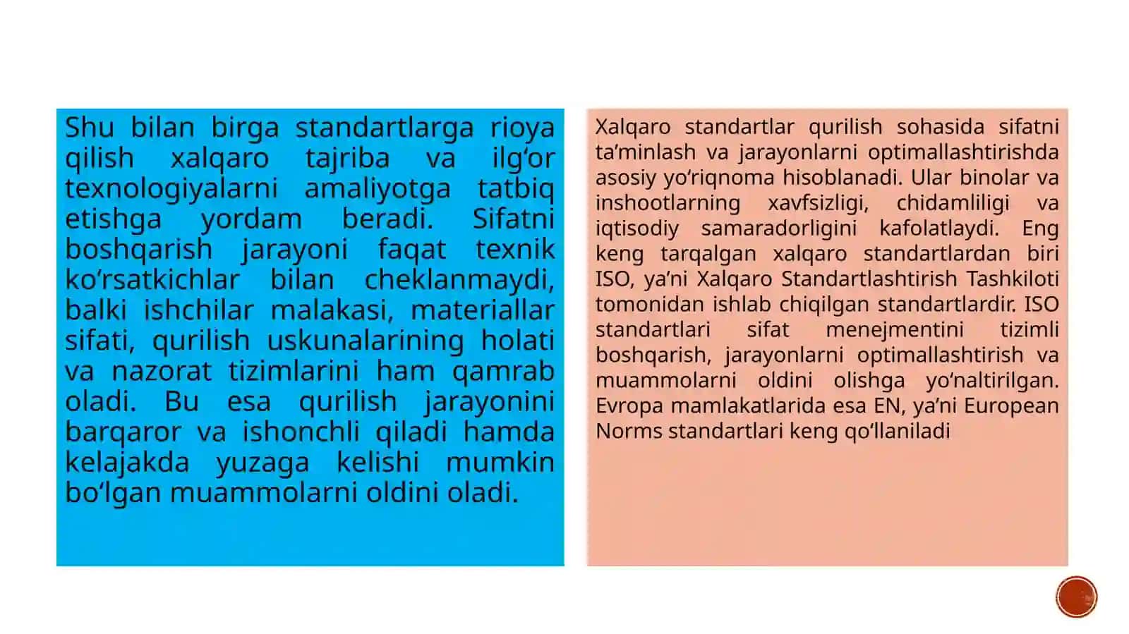 Qurilish sifatini boshqarish bo'yicha axalqarostandartlar 4