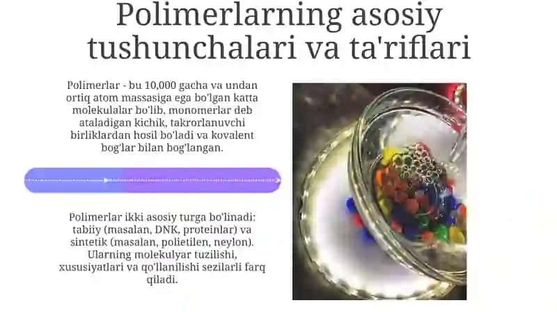 Polimer birikmalarning tarkibini o'rganish 4