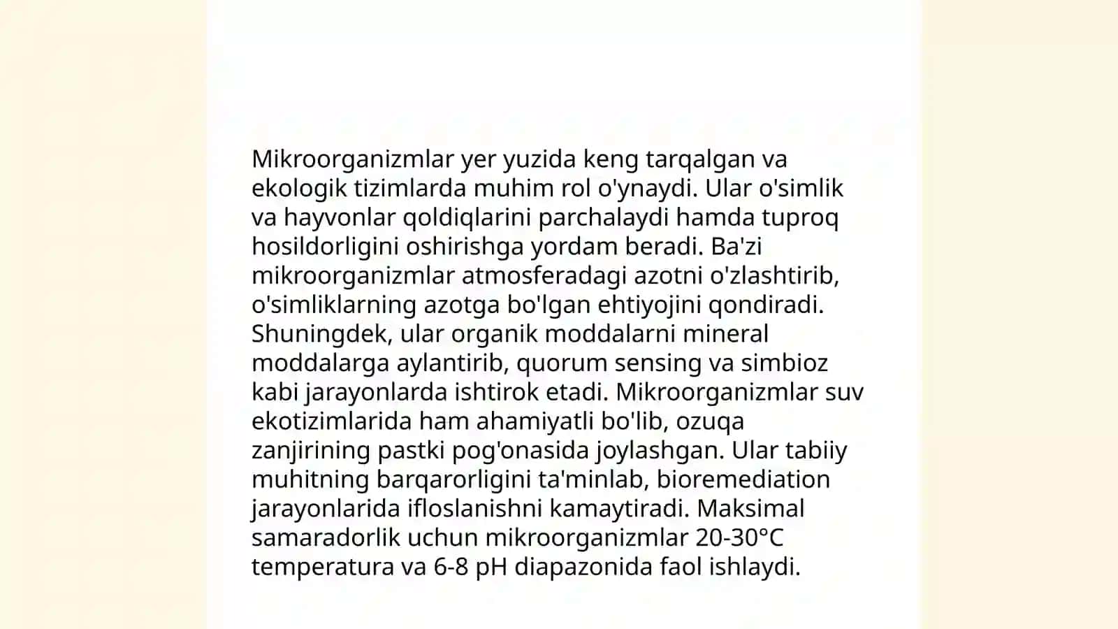 Ekologik jihatdan toza biopreparatlar yaratishda mikroorganizmlardan foydalanishning ahamiyati 4