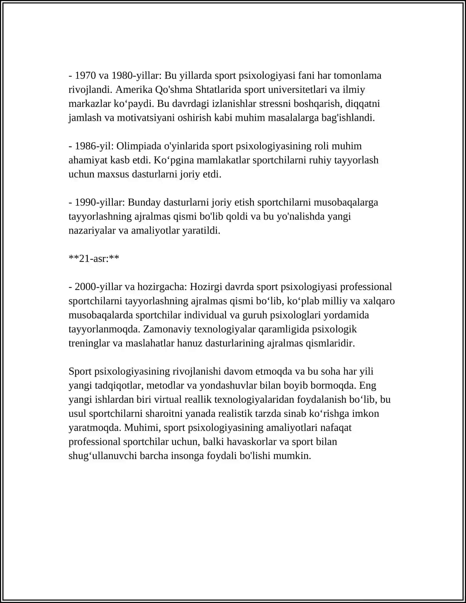 SPORT PSIXOLOGIYASI FANNING PREDMETI, MAQSADI VA VAZIFALARI 4