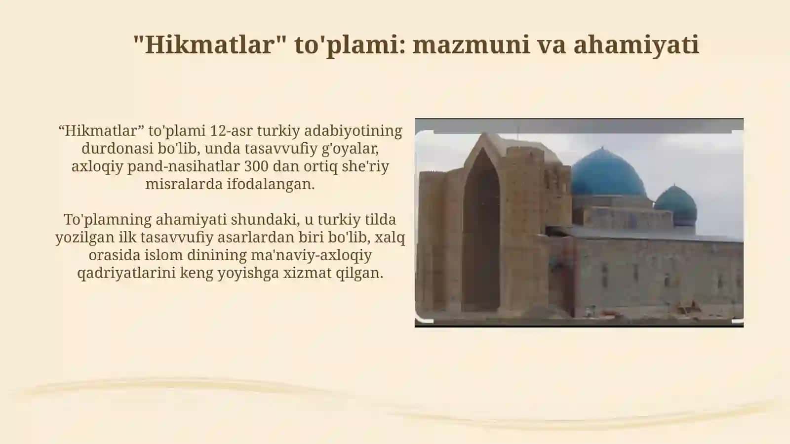 Ahmad Yassaviy ijodiy merosi 4