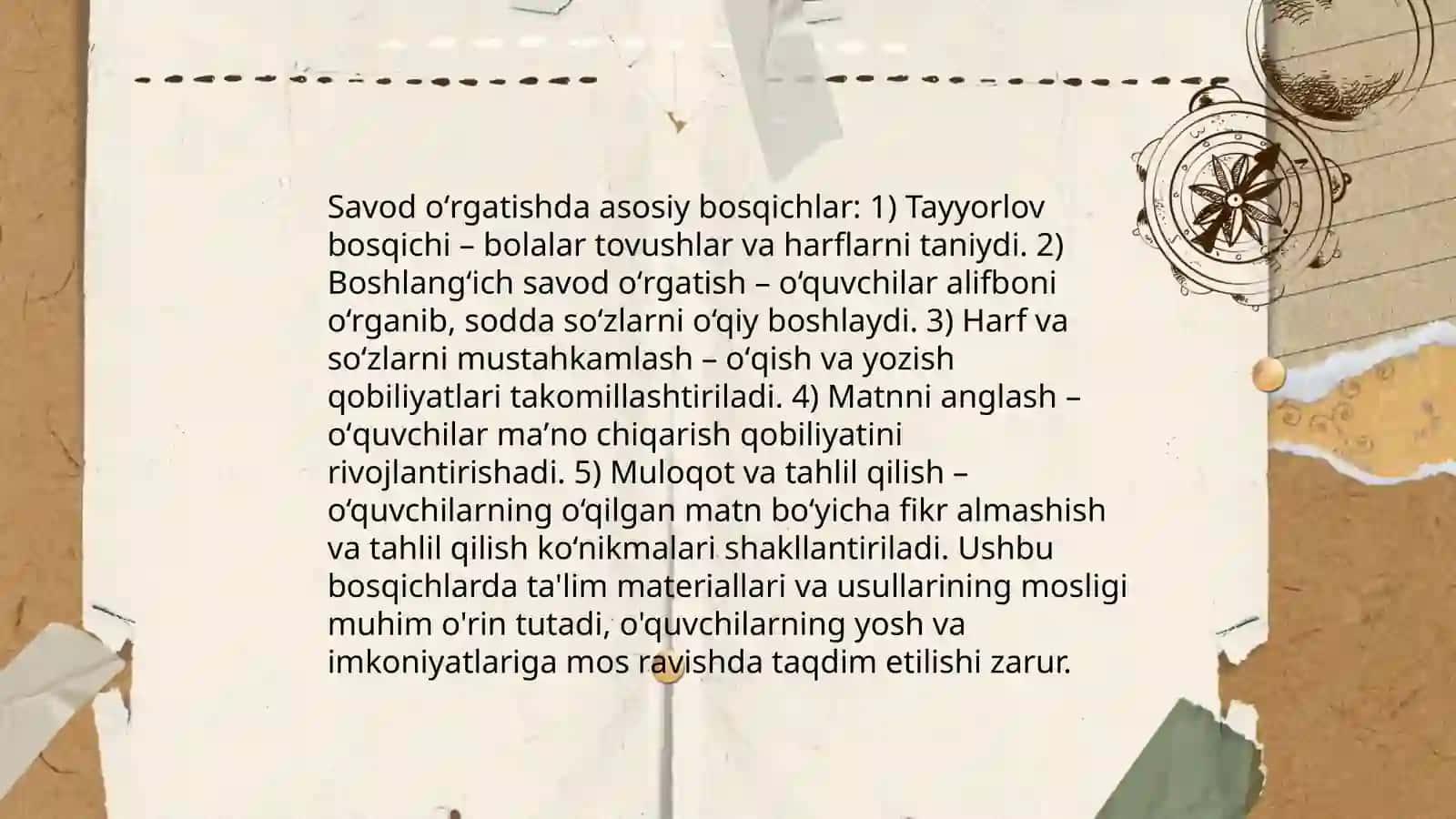 Savod oʻrgatish davrlari haqida 4