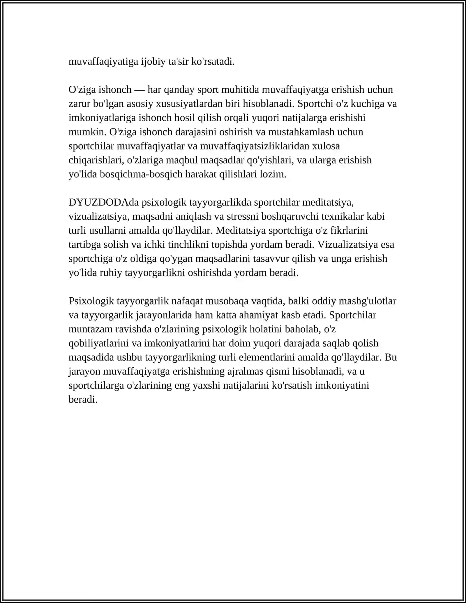 DYUZDODA PSIXOLOGIK TAYYORGARLIK TO'G'RISIDA TUSHUNCHA 4