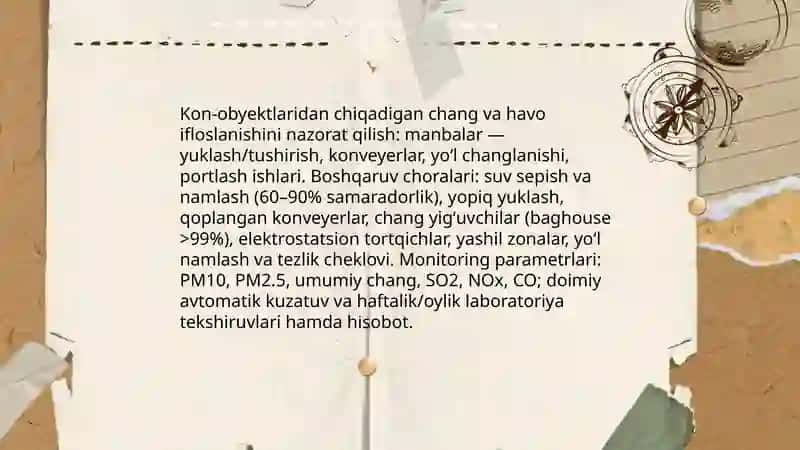 Togʼ-kon, kimyo, metallurgiya sanoati va atrof-muhit muhofazasi 4