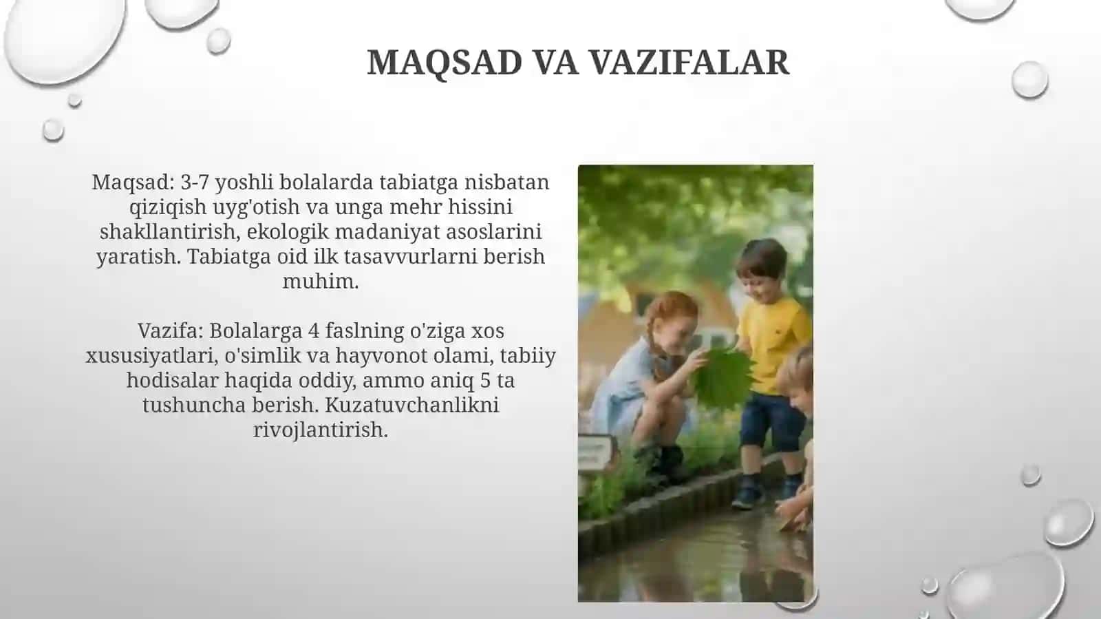 Maktabgacha taʼlim tashkilotida tabiat bilan tanishtirishga doir ishlar tizimi 4