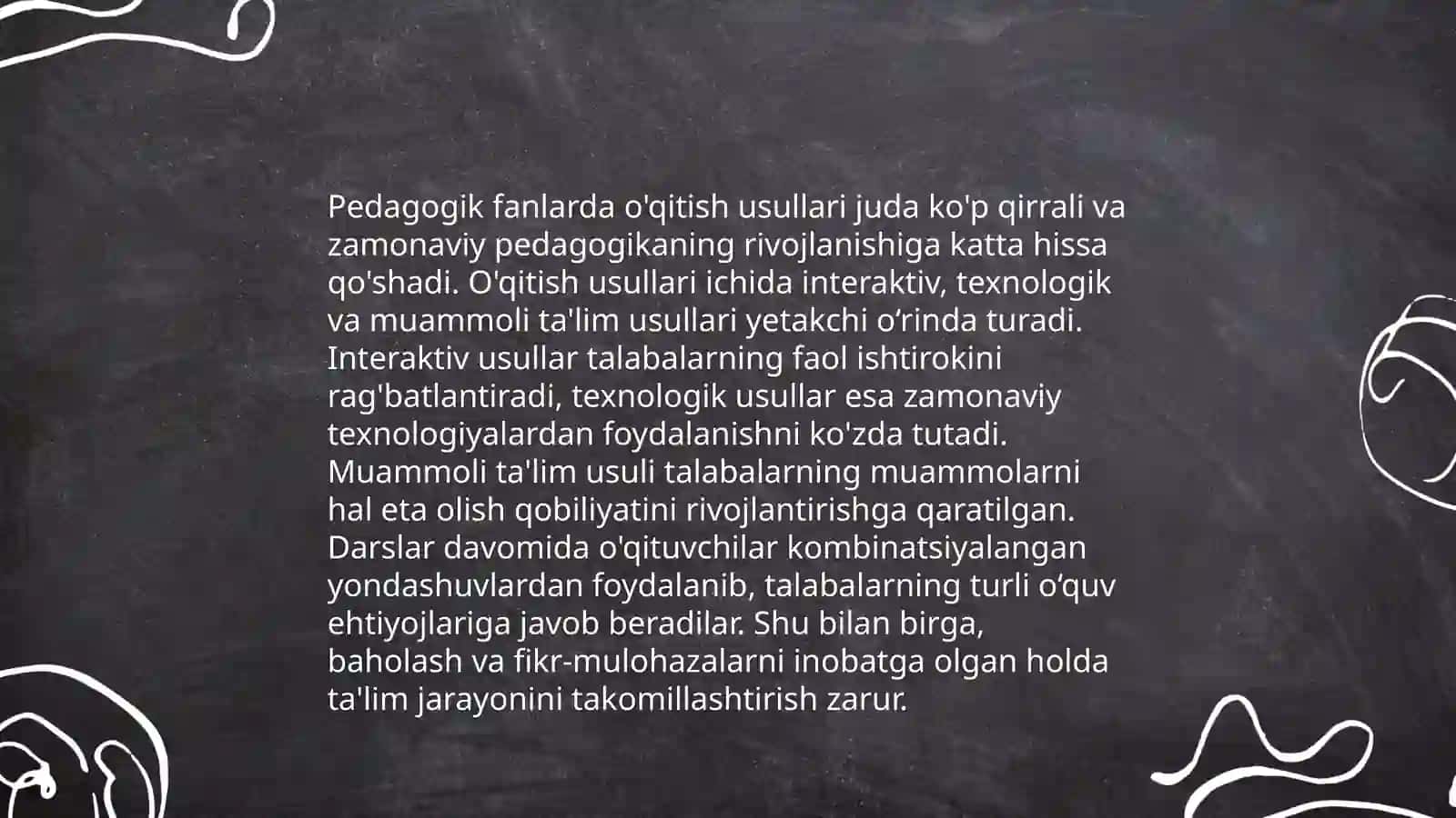 Pedagogik fanlarni o'qitishning nazariy asoslari 4