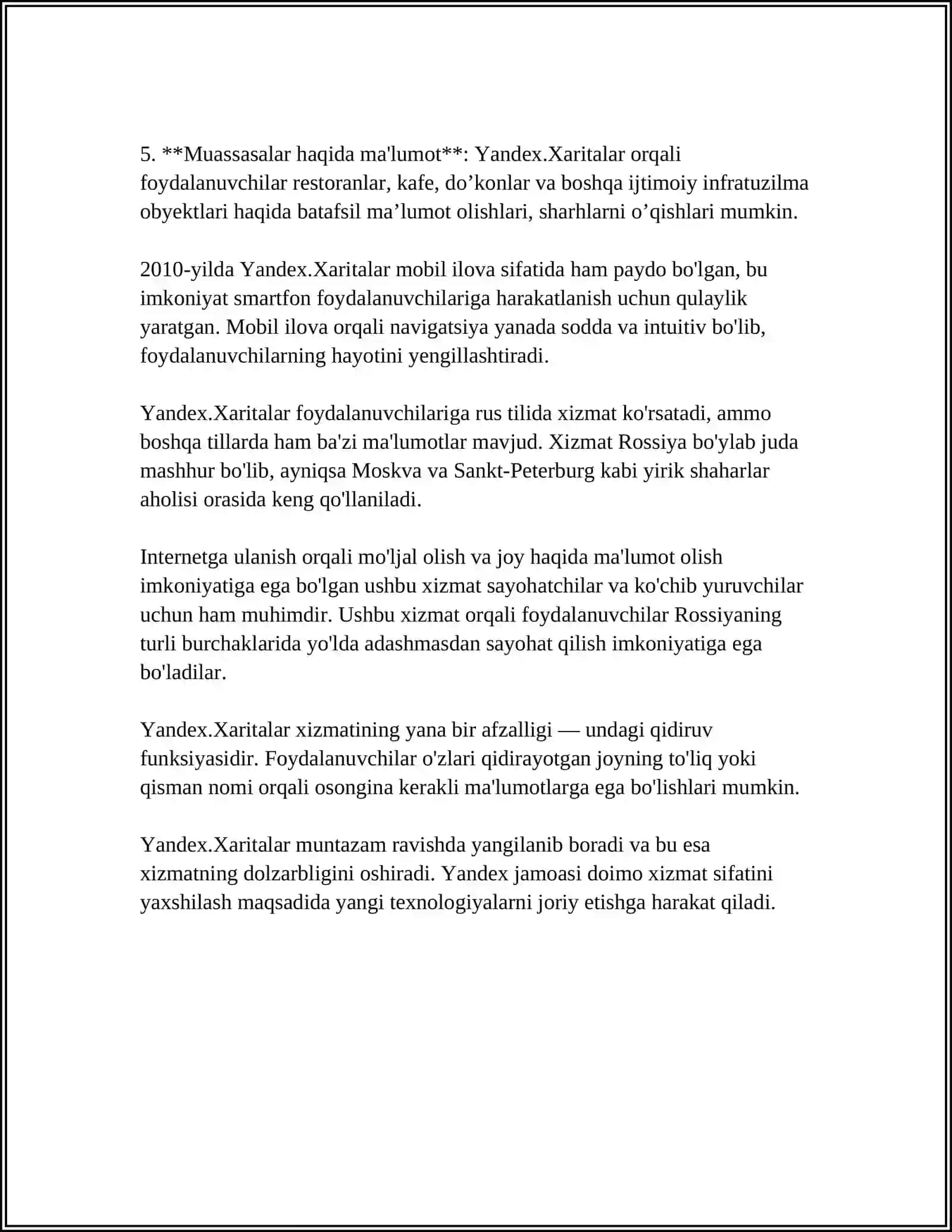 YANDEX-XARITALAR GEOGRAFIK AXBOROT TIZIMI 4