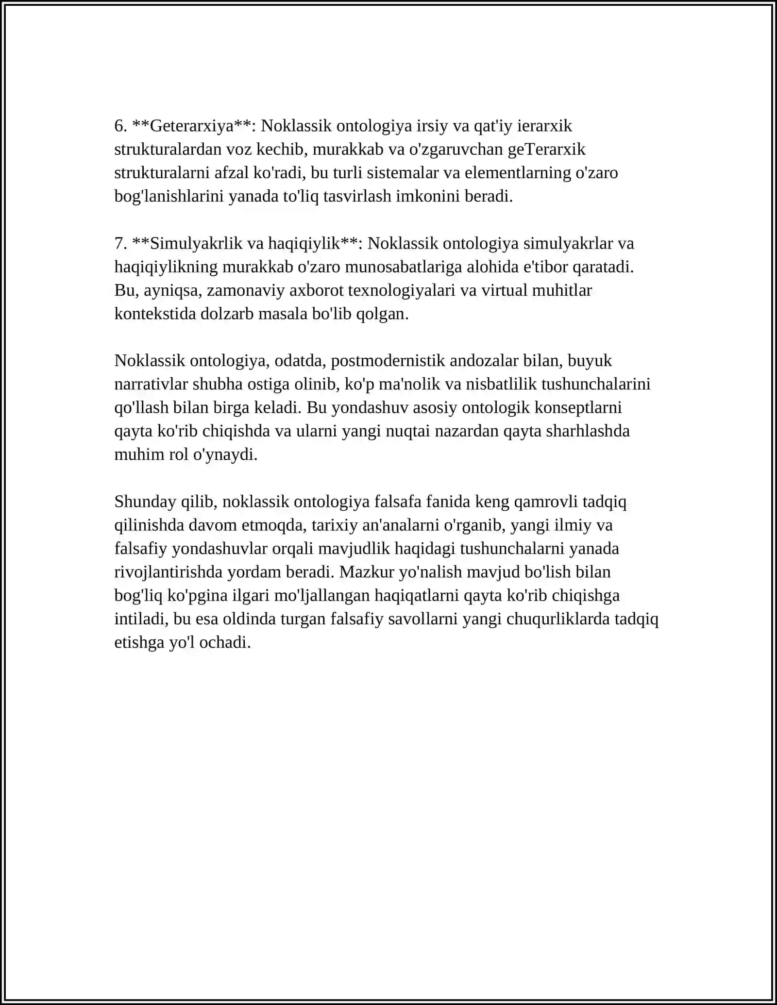 NOKILLASIK ONTOLOGIYANING YO'NALISHLARI VA MOHIYATI 4