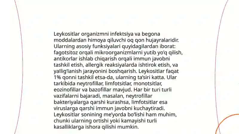 Leykositlar fiziologiyasi va uning turlari 4