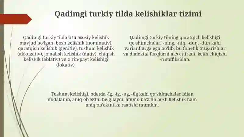 Turkiy tillarda kelishiklarning tarixiy variantlari 4